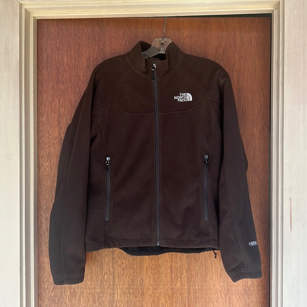 The North Face fleece, Windwall tech, women's medium, chocolate brown